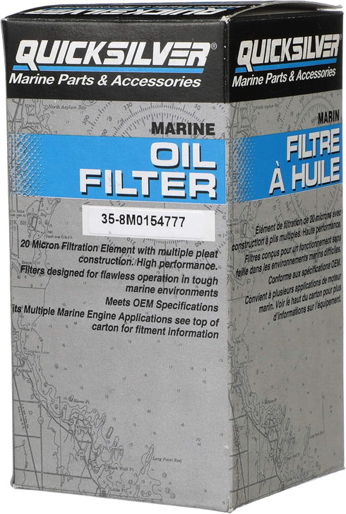 Quicksilver 8M0154777 Oil Filter for Various Marine Engines...