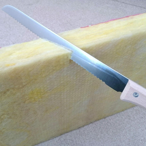 ALLEX Insulation Knife Wood Handle Japanese Stainless Steel 8" Long Cut, Insulation & Styrofoam Cutter with Sheath, Serrated Sharp Duct Knife Tool...