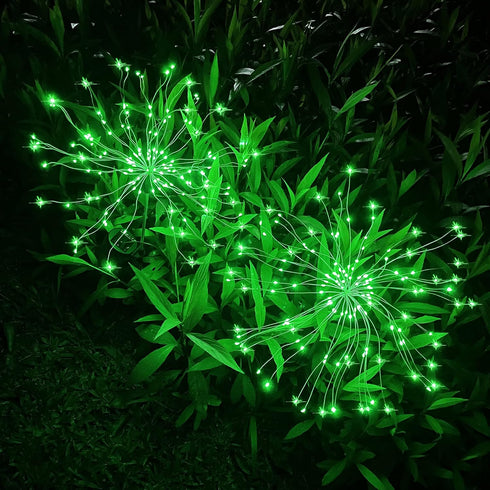 JJGoo Solar Garden Lights Solar Firework Lights, 2 Pack 120 LEDs 2 Lighting Modes Solar Lights Outdoor Waterproof for Garden Patio Walkway Pathway...