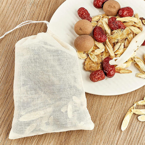 TUZAZO 24 Pack Reusable Tea Bags, Soup Bags, Cheesecloth Bags for Straining, Spice Bags for Cooking, Drawstring Muslin Bags, Sachet Bags, Coffee T...