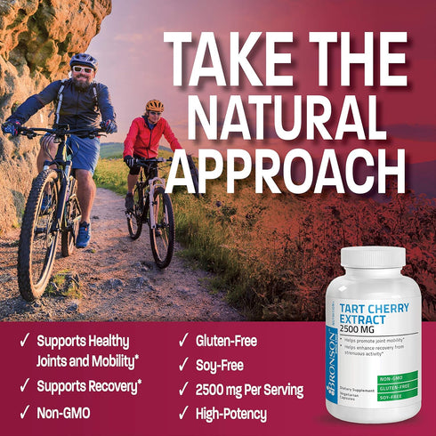 Bronson Tart Cherry Extract 2500 mg Vegetarian Capsules with Antioxidants and Flavonoids Non-GMO, 180 Count...