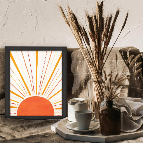 Posterizer 1 pcs-Boho Minimalist Abstract Sunshine-Abstract & Modern Art-Gift for Nature, Surfers and Beach Lovers - Chic Home and Kitchen Decor -...