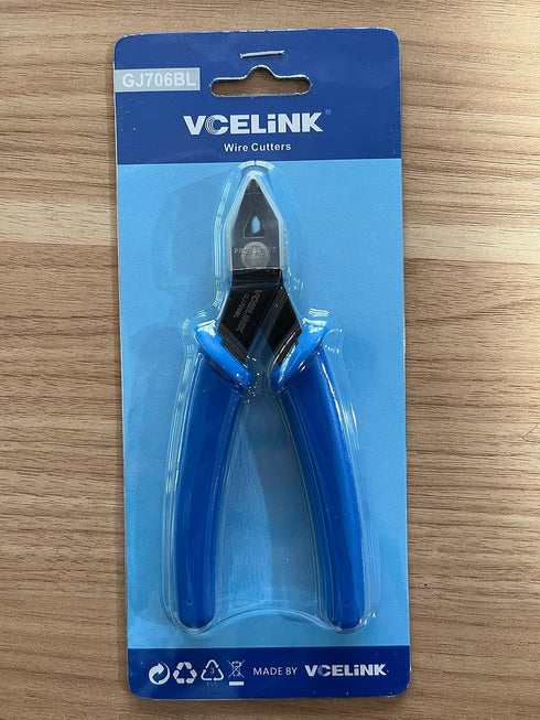 VCELINK Small Wire Cutter Spring-loaded GJ706BL, Precision Flush Cutter Pliers Diagonal Cutters for Electronics, Jewelry Making, Model Craft and 3...