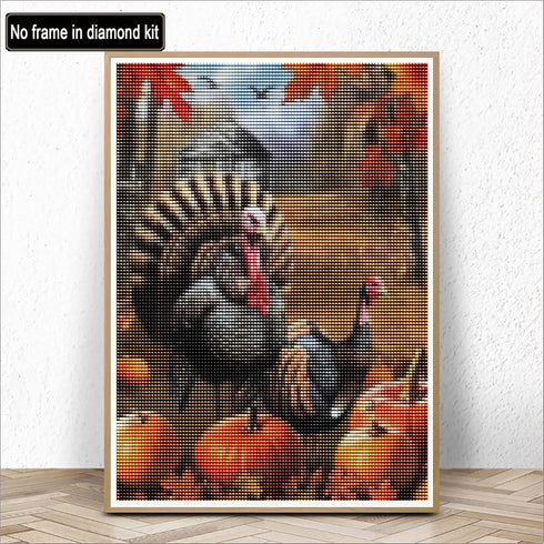 Kaliosy 5D DIY Diamond Art Kits for Adults Halloween by Number Kits, Diamond Painting Thanksgiving Pumpkin Turkey Full Drill Arts Wall Decoration ...