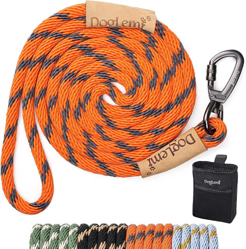 DogLemi Dog Leash for Dogs, 6ft Dog Rope Leash, Super Light Tie Out Check Cord, Heavy Duty Pet Recall Outside Training Line for Large Medium Small...