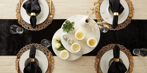 DII Velvet Collection Tabletop, Table Runner, 14x108, Black...