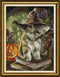 Maydiyer 11CT Stamped Cross Stitch Kits Pre-Printed Embroidery Kit,DMC Threads Needlework Sets for Girls -Cat Magician 12.6×15.7 inch...