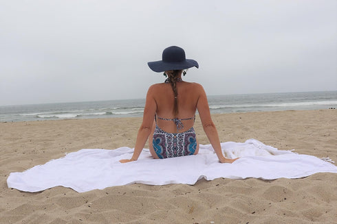 Bersuse Towels Anatolia XL Beach Blanket Throw Blanket Turkish Towel 100% Cotton Extra-Large Quick-Dry Lightweight Premium Peshtemal Towel - 61x82...