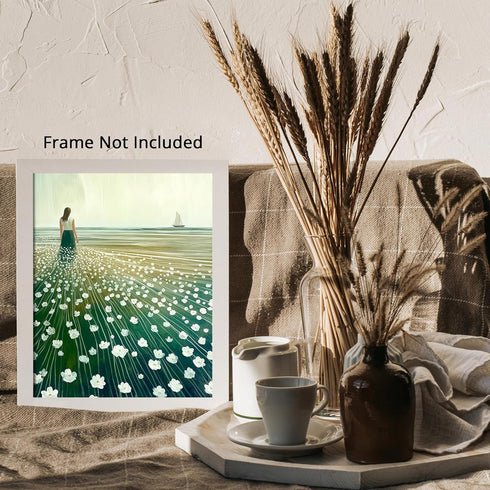 Posterizer 1 pcs-open landscape by a field of delicate white blossoms 1-Collectibles & Fine Art-Landscape & Nature Art- Gift for Men Women Entrepr...