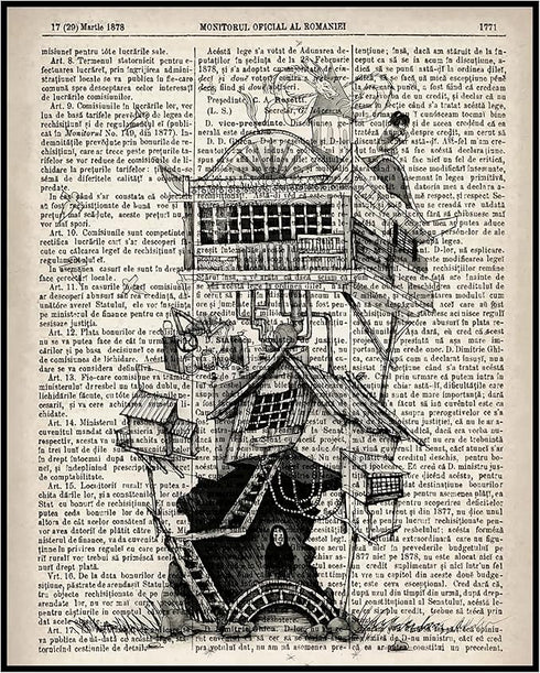 Posterizer 1 pcs-Graffiti Skill Gothic Dictionary Art-Abstract & Modern Art-Gift for Steampunk or Goth Fans-Living Room Bedroom Decor- unframed wa...