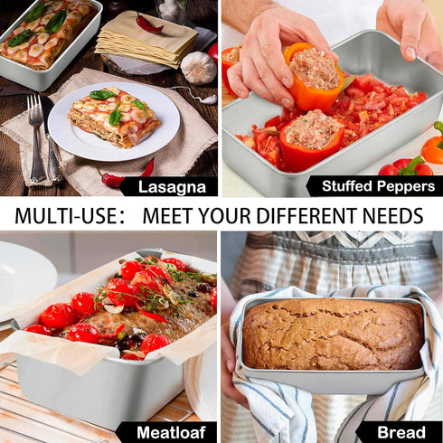 TeamFar Loaf Pan, 9¼” × 5” Bread Loaf Pan Meatloaf Pan Stainless Steel for Baking Bread Cake Toast, Healthy & Durable, Dishwasher Safe & Easy Clea...