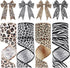 4 Rolls 20 Yards Leopard Print Ribbon Animal Print Ribbon Zebra Cheetah Wired Edge Ribbon Leopard Print Ornaments Ribbon Decorative Wrapping Ribbo...