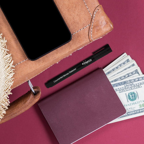 Perco Counterfeit Money Detector Pen - Easy to Use and Reliable Universal Currency Fake Bill Checker for Personal & Commercial Use - Ensures Authe...