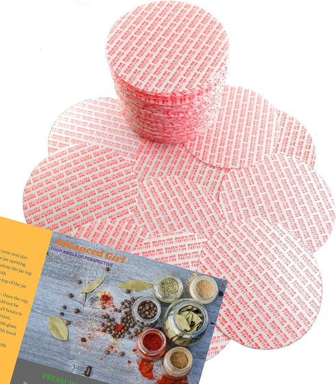 Pressure Sensitive Torque Activated Cap Seals Liners -83 mm (3.26") Made in USA-50 PCS - for Wide Mouth Glass & Plastic Ball Mason Canning Jars - ...