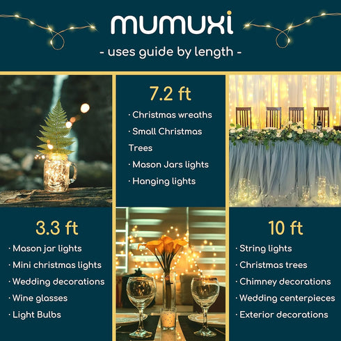 MUMUXI 12 Pack 7.2ft Fairy Lights Battery Operated String Lights, 20 Mini LEDs for Centerpiece Table Decorations, Wedding Party Bedroom Mason Jar ...