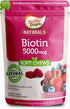 Healthy Delights Naturals, Biotin Soft Chews, Supports Lustrous Hair, Glowing Skin & Strong Nails, Delicious Wild Berry Flavor, 30 Count...