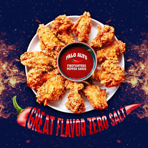 Palo Alto Firefighters Pepper Sauce (8.5oz) - Salt Free Pepper Plant Hot Sauce, No Sodium Hot Pepper Sauce, No Salt Sauces...