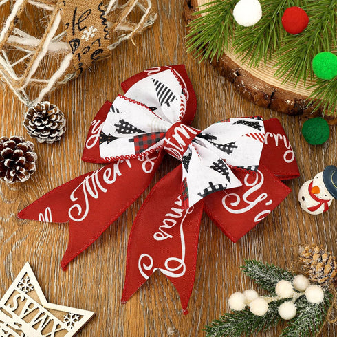 36 Yards Christmas Wired Edge Ribbon 2.5 Inch Farmhouse Craft Ribbon Santa Xmas Tree Truck Snowflake Buffalo Plaids Fabric Ribbon for Gift Wrappin...