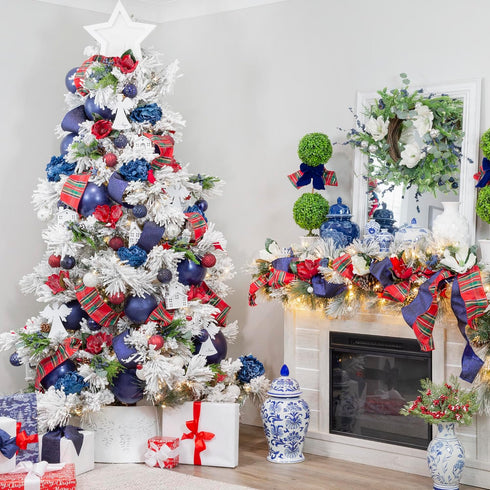 AuldHome Design Blue Berry Greenery Picks (Set of 3, 16-Inch); Juniper Tree Floral Picks for Christmas and Seasonal Decor...