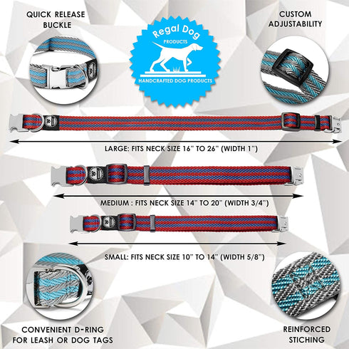 Regal Dog Products Large Pet Collar with Custom Engraved Buckle | Durable Twill Dog Collars for Small Dogs | Dog Collars for Medium Dogs | Dog Col...