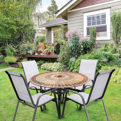 Jobar Decorative Stretch Table Cover (Mosaic), one Size, 1 Count (Pack of 1)...