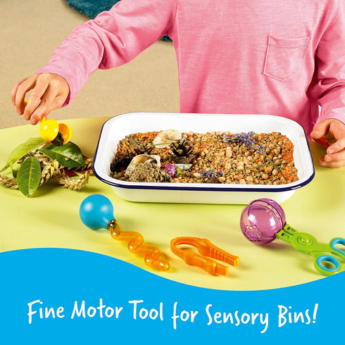 Learning Resources Helping Hands Fine Motor Tool Set Toy - 4 Pieces, Ages 3+ Fine Motor and Sensory Play Toys, Toddler Tweezers, Sensory Bin Toys...
