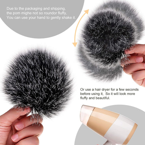 Tatuo DIY Faux Fur Pom Poms Ball with Press Button Removable Fluffy Pompom for Knitting Hats Shoes Scarves Bag Accessories (Mix Colors, 16)...
