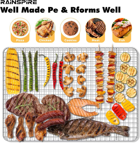Cooling Rack Stainless Steel, Heavy Duty Cooling Racks for Cooking and Baking, Oven Safe Wire Rack for Cooking, Baking Rack for Oven Cooking Fits ...