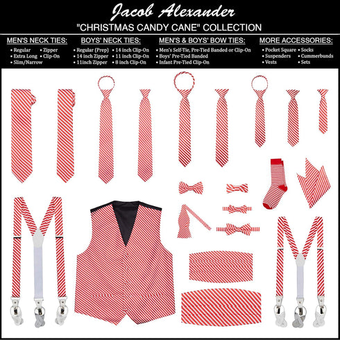 Jacob Alexander Candy Cane Red White Stripe Pocket Square Handkerchief...