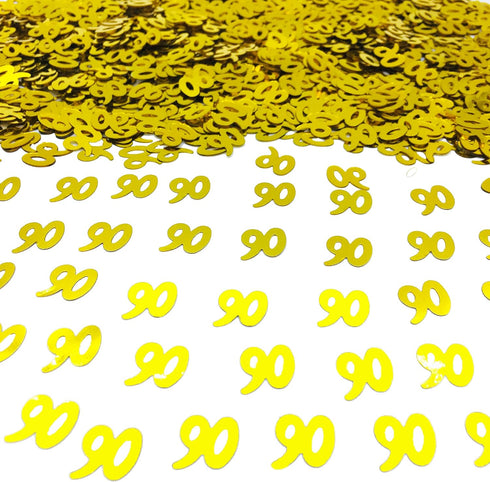 Number 90 Confetti Glitter Metallic Foil Table Party Decorations for Anniversary/Birthday/Wedding 1.5 oz(Golden 90)...