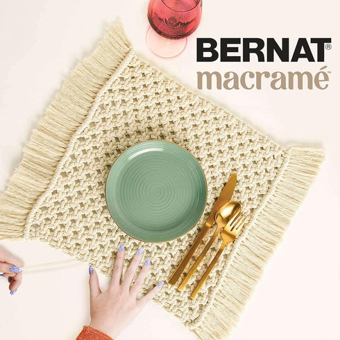 Bernat Macrame Natural Yarn - 3 Pack of 250g/8.8oz - Cotton - #6 Super Bulky - Knitting, Crocheting & Crafts......