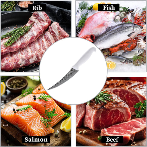 Boning Knife, Little Cook 6-inch Fillet knife, Stainless Steel Blade deboning Knife, Great for Meat Cutting, Fish, Poultry, Chicken (Dishwasher Sa...