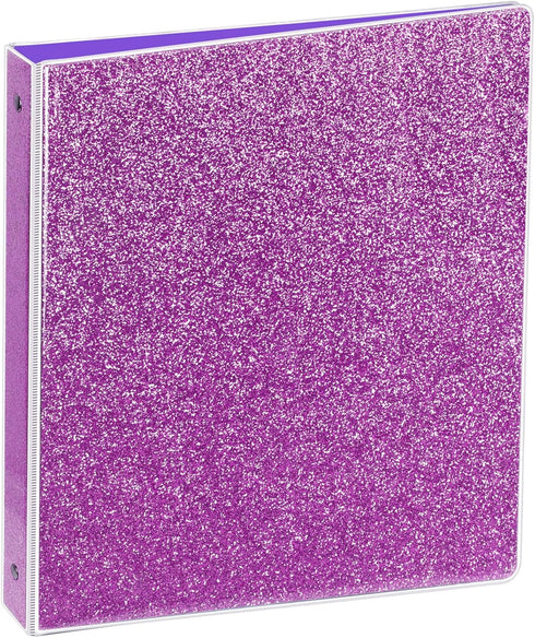 3 Ring Binder, Glitter 1 Inch Binder Organizer (10.5'' x 11.5'') Holds 8.5’’ x 11’’ Letter Size 300 Pages, Waterproof Durable View Binder, 1 Pack,...