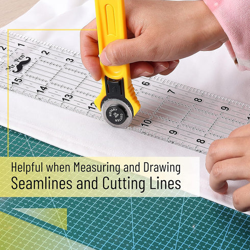 Mr. Pen- Sewing Ruler, 3 x17 Inch, Acrylic Ruler, Quilting Ruler, Cutting Ruler, Acrylic Ruler for Cutting Fabric, Rulers for Quilting and Sewing,...