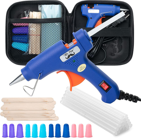 Mr. Pen– Hot Glue Gun Kit, Hot Melt Glue Gun Mini with 20pcs Glue Gun Sticks and 20Wood Craft Sticks and 8Finger Protector, Hot Glue Gun, Glue Gun...