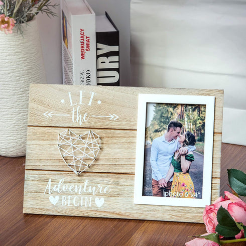 Engagement Wedding Gifts for Engaged Couples - Boyfriend, Girlfriend, Husband, Wife, or Fiance Romantic Love Picture Frame Gift - Let The Adventur...