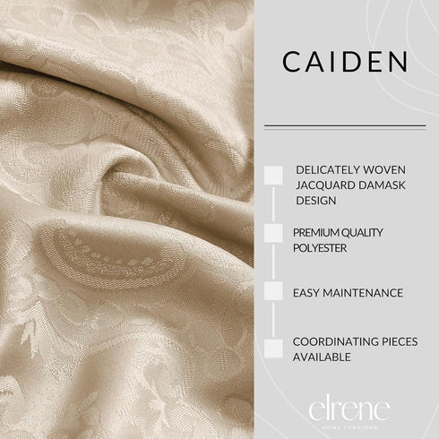 Elrene Home Fashions Caiden Elegance Damask Fabric Napkins (Set of 4), 17" x 17", Taupe 4 Count...
