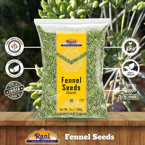 Rani Fennel Seeds (Saunf Sabut) Whole Spice 7oz (200g) ~ All Natural | Gluten Friendly | NON-GMO | Kosher | Vegan | Indian Origin...