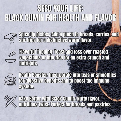 Black Cumin Seeds, Whole Nigella Sativa Seeds, Great as Herbs, Seasoning for Salads, Baking, Cooking, Black Seed by Turkish Goodies Culinary Spice...