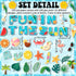 101Pcs Fun in The Sun Bulletin Board Decorations Summer Classroom Decor Pool Beach Leaf Paper Cutouts with Glue Points for Kids School Preschool O...