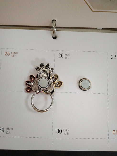Tri-colors Dog Paw Print Magnetic Badge Eyeglass Holder Brooch for Shirts...