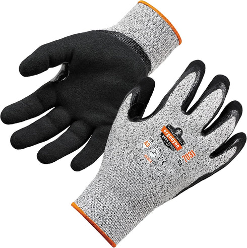 Ergodyne unisex adult Cut Resistant Work Gloves, A3, Surfaces, ANSI A3 Sandy Nitrile Coated Palms for Optimal Grip with Rough Surfaces 13g, Gray, ...