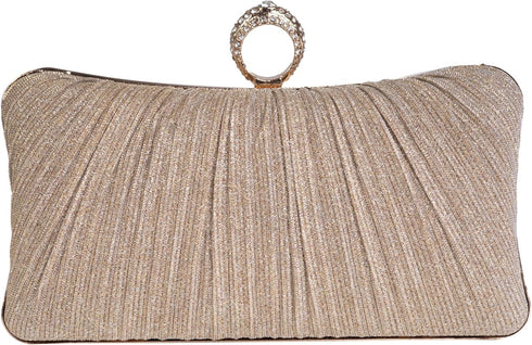 Clutch Purses for Women Glitter Crossbody Purse Pleated Evening Bag with Rhinestone Clutches for Party Wedding Prom...