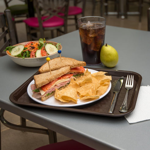 Carlisle FoodService Products Cafe Food Tray, Plastic Cafeteria Tray for Schools, Dining Halls, and Restaurants, Polypropylene, 10 x 14 Inches, Ch...