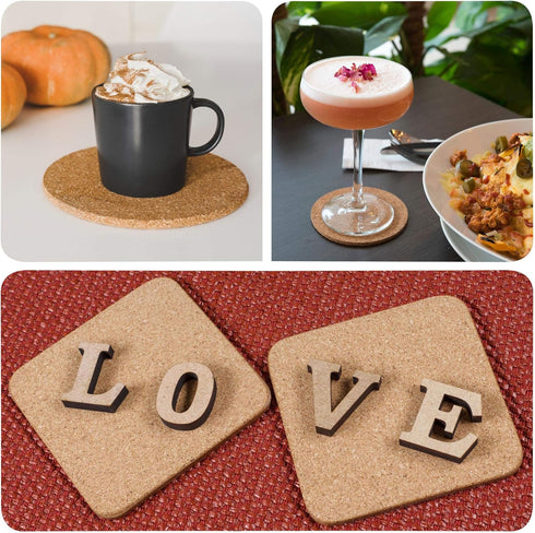 uxcell Cork Coasters Wooden Trivet Drinks Mats, Round 4.7 Inch Diameter, 0.16 Inch Thick for Home Bar Kitchen Restaurant Lab, Yellow, Pack of 24...