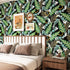 Tropical Green Leaves Wallpaper Peel and Stick Wallpaper Self Adhesive Removable Wallpapers Black Contact Paper for Cabinets Vinyl Countertops Wat...