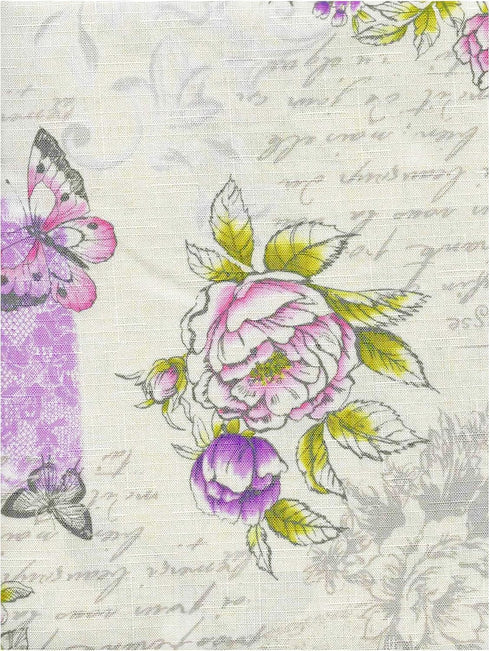 Newbridge Vintage Blossoms Square Fabric Napkins, Set of 8 Napkins, Easy Care and Stain Resistant Napkins, Lace and Spring Vintage Post Card Print...