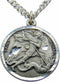 Saint Michael Round Pewter Medal Pendant 1 Inch on 24 Inch Stainless Steel Chain Gift...