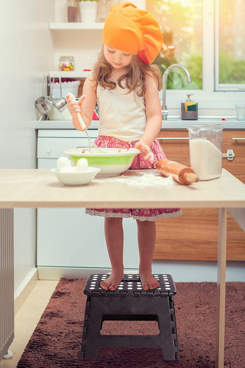 Utopia Home Folding Step Stool - (Pack of 1) Foot Stool with 9 Inch Height - Holds Up to 300 lbs - Lightweight Plastic Foldable Step Stool for Kit...