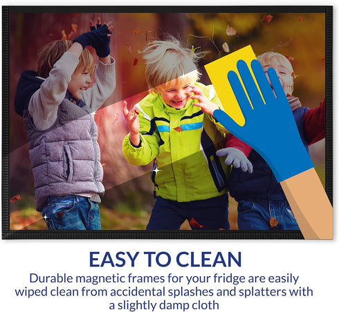 12 Pack 4x6 Inch Magnetic Picture Frames; Photo Pocket Frames with White Borders for Fridge 4 x 6 Inch Great for Displaying Pics on The Refrigerat...